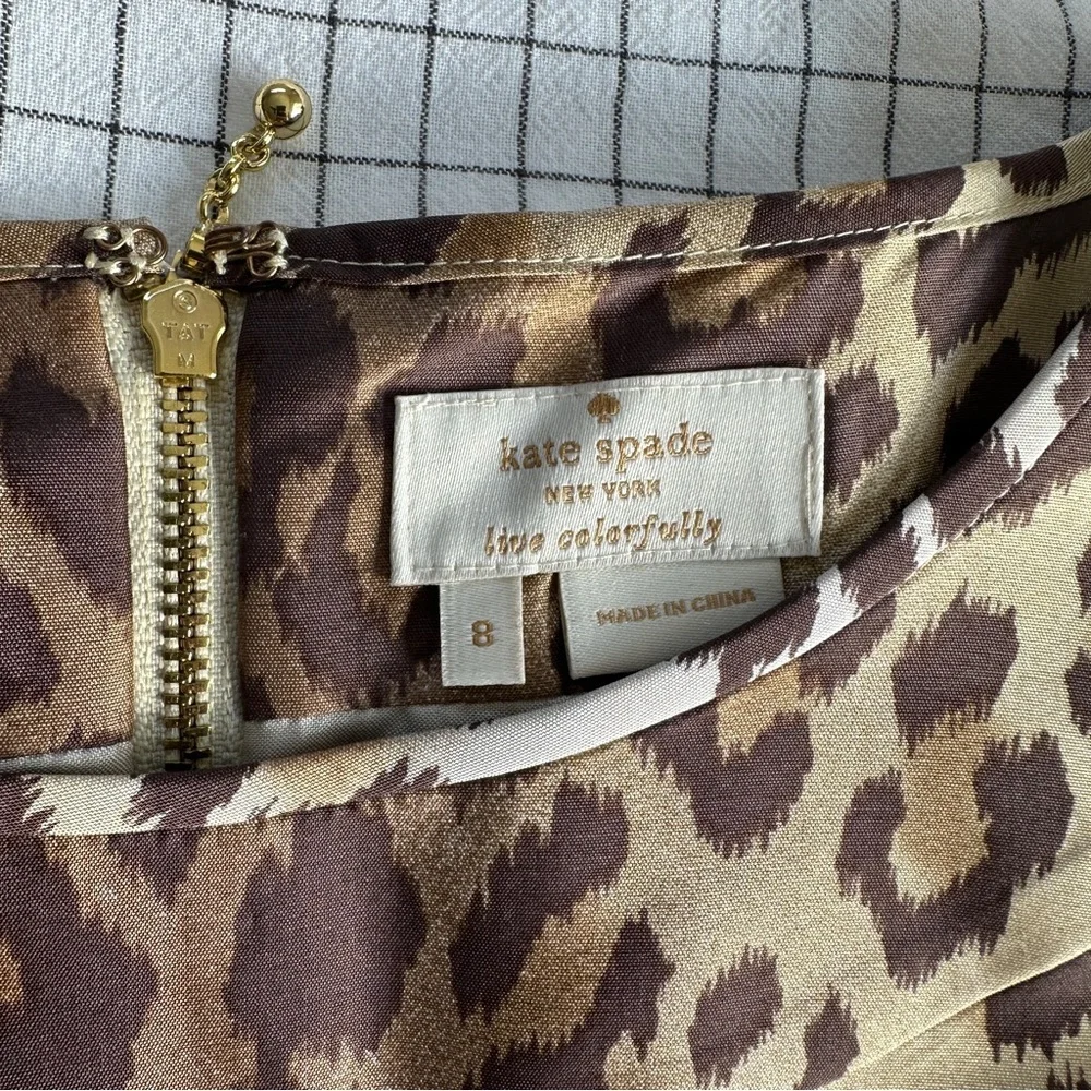 Kate Spade Leopard Peplum Top Rare - Picture 3 of 6